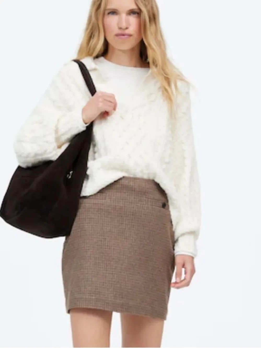 Madewell Brown Plaid wool Mini Skirt size 0